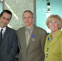 Shusterman with Mary Jane Saunders and Gael de Maisonneuve at FAU International Luncheon